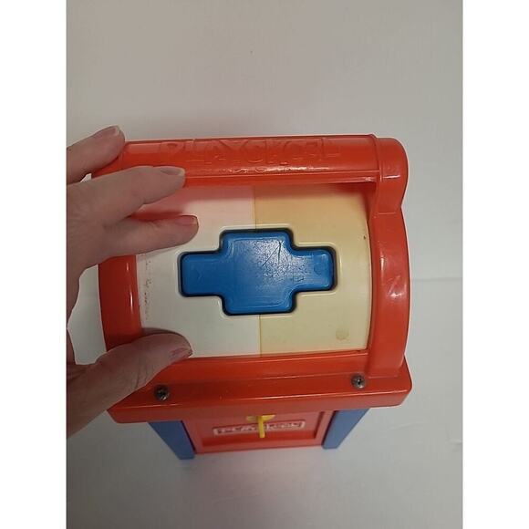 Vintage Playskool Mailbox Postal Station Shape Sorter Toy 4 Shapes - 1 Missing - Picture 7 of 15